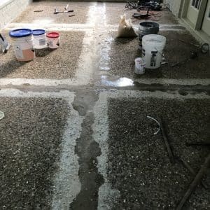 Patio Resurfacing From Pea Gravel To Flake Large